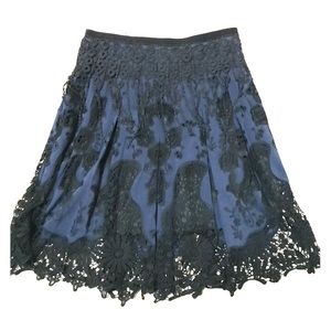 Elie tahari navy black skirt